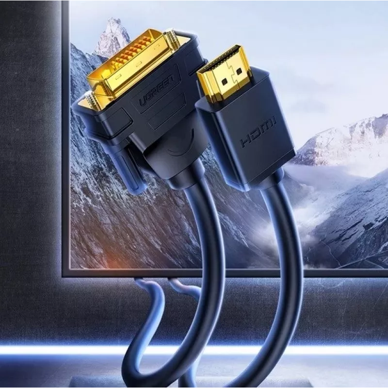 UGREEN DVI-zu-HDMI-Adapterkabel HD106 — DVI (Stecker) auf HDMI (Stecker), 1,5 m, FHD 1080p / 3840×2160