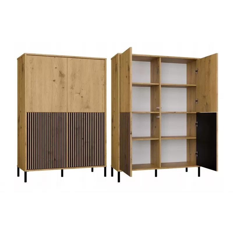 KAMARO 4DK schlank/GŁ Eiche ARTISAN DISPLAY CABINET