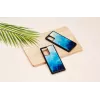 Schutzhülle iKins für Samsung Galaxy Note 20 — Blue Lake und Schwarz, schlank Cover