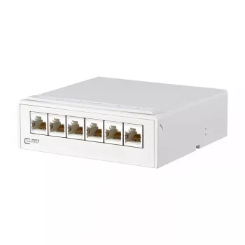 METZ CONNECT E-DAT - Patch Panel - CAT 6a - RJ-45 X 6 - Reinweiß (130862-21C-E)