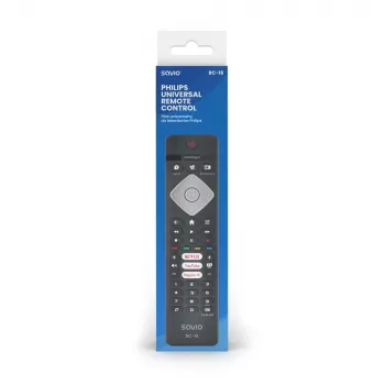 SAVIO RC-16 IR-Fernbedienung für TV-Tuner / Set-Top-Box, 20 Geräte, 10 m Reichweite, schwarz