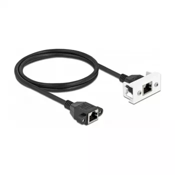 DeLOCK Netzwerk-Verlängerungskabel Cat.6A 1m S/FTP RJ45 Schwarz