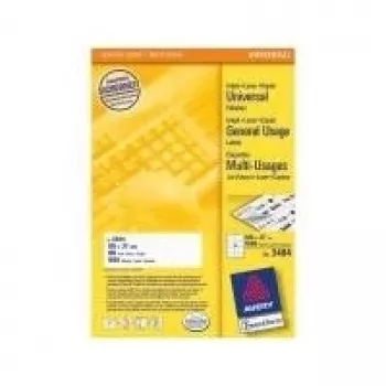 Avery - Mehrzwecketiketten - Weiß - 105 x 37 mm - 1600 Etiketten (100 Blatt x 16) (3484)