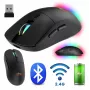 Kabellose Maus MEDIA-TECH MT1124 BT/RF Silent & Recharge — beidhändig, 3200 DPI, Bluetooth + 2,4 GHz USB, 6 Tasten, wiederaufladbar