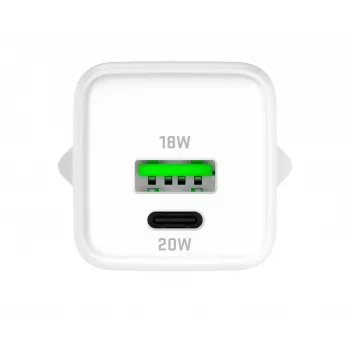 USB-C/A-Netzladegerät YENKEE YAC G38 20W 3A Power Delivery (USB‑C und USB‑A)