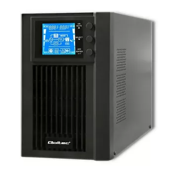 Qoltec 53042 USV (unterbrechungsfreie Stromversorgung) Doppelwandlung (Online) 1 kVA 800 W 2 AC-Ausgänge