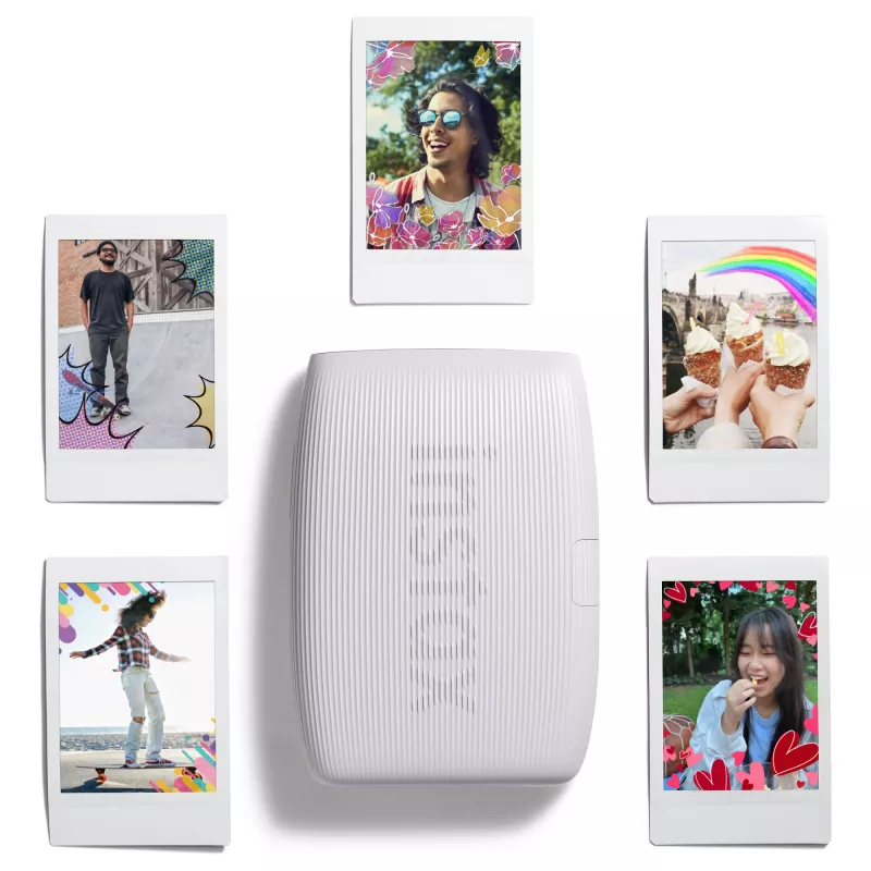 Fotodrucker Fujifilm Instax Mini Link 3 Weiß Bluetooth tragbarer Sofortbilddrucker für Smartphone-Fotos