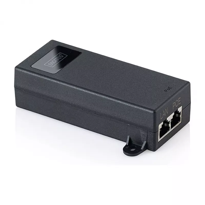 PoE++ Injector DIGITUS DN-95104-1 — Gigabit Ethernet 802.3bt, 60 W, 55 V, 100 m, Schwarz