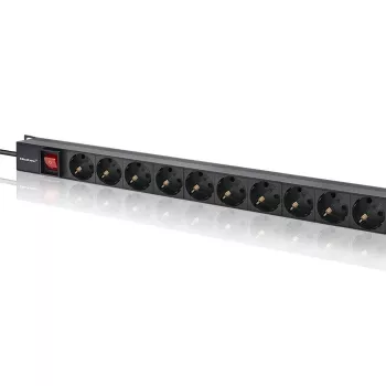 Qoltec Aluminium-PDU für RACK | 16A | 16 x Schuko | Vertikal | 1,8 m