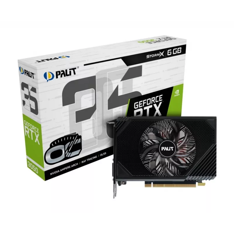 Grafikkarte PALIT GeForce RTX 3050 StormX OC – 6 GB GDDR6, 96-Bit, PCIe 4.0, aktive Kühlung