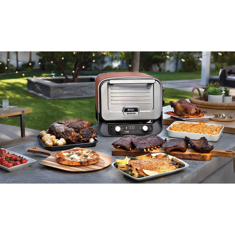 Ninja Woodfire OO101EU elektrischer Outdoor-Ofen, Pizzaofen und Smoker, 2.400 W