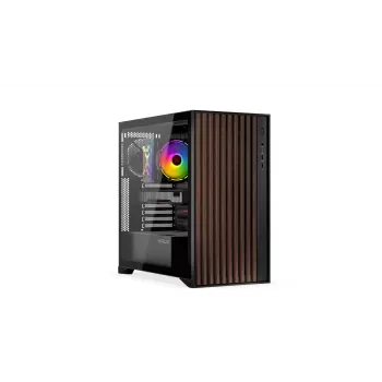 Computergehäuse KRUX Palum KRXD008 ATX Schwarz — 2x 3,5-Zoll-Schächte, 2x 2,5-Zoll-Schächte, 2x 120-mm-Lüfter, GPU bis zu 39,5 cm