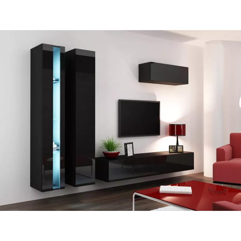 Cama TV-Ständer VIGO neu 30/180/40 schwarz/schwarz glänzend