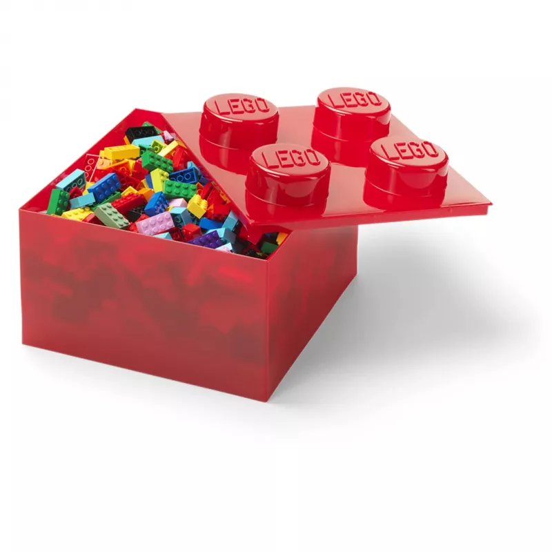 LEGO Stein 4 Rot Transparent – 4x2 Noppen transparenter roter Baustein