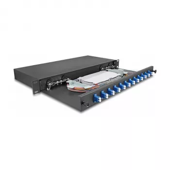 Glasfaser-Spleißbox DeLOCK 67003 Schwarz Metall 483x220x44mm