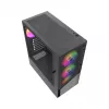 PC-Gehäuse GEMBIRD Fornax 4300 Midi Tower ATX, gehärtetes Glas, 2x 3,5-Zoll-Einschübe, 3x 2,5-Zoll-Einschübe, ARGB-Lüfterunterstützung, USB 3.2 Gen1