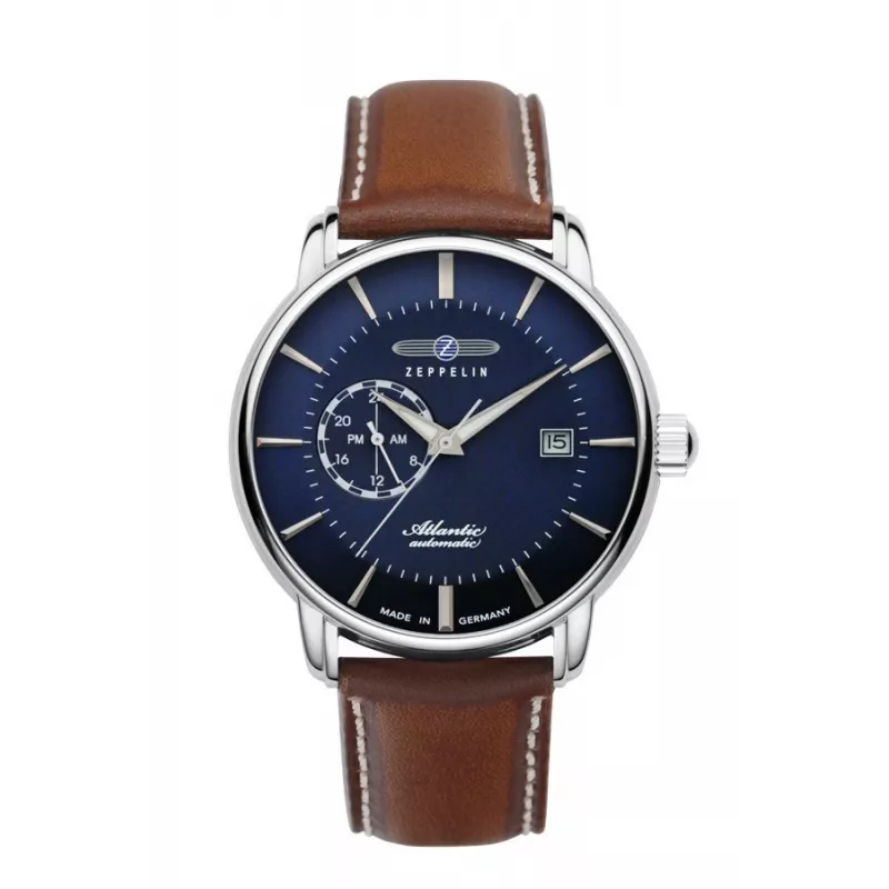 Armbanduhr Zeppelin 84703 Automatic, Blaues Zifferblatt, Edelstahlgehäuse und -armband