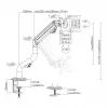 Gembird MA-DA1-02 Verstellbarer Tischhalterarm für Bildschirme (neigbar), 17”-32”, bis 8 kg