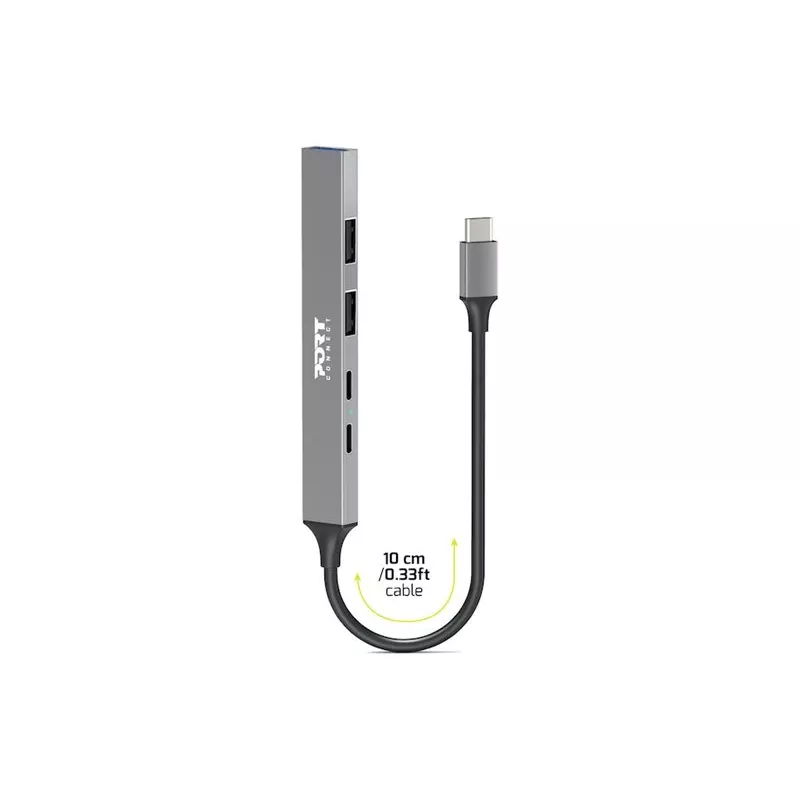 USB Hub Port Designs 900163 Type-C 5000 Mbit/s Silber