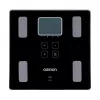 Elektronische Personenwaage Omron VIVA – quadratisch, schwarz, max. 150 kg, 100 g Genauigkeit, Körperfett/BMI/BMR, 30-Benutzer-Speicher