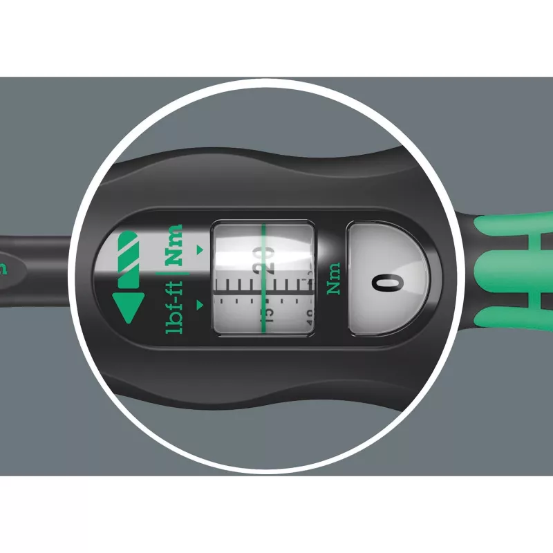 Drehmomentschlüssel Wera Click-Torque X 7 mit schwarz-grünem Griff, Vierkantantrieb-Einsatz 14x18 mm