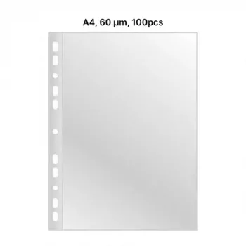 AD Class PUNCHED POCKET Kristallklar A4 60 µm, Beutel 100 Stück