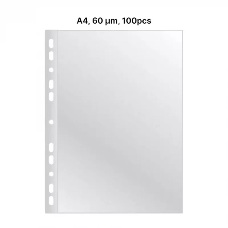 AD Class PUNCHED POCKET Kristallklar A4 60 µm, Beutel 100 Stück