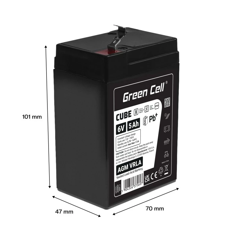UPS-Batterie Versiegelte Blei-Säure Grün Cell AGM6V5AH-J 6 V 5 Ah