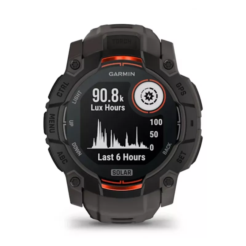 Garmin Instinct 3 Solar GPS-Smartwatch 1,3 Zoll MIP 176x176 Touchscreen Schwarz