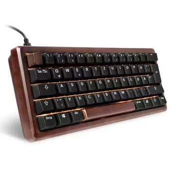 Sharkoon 100068100 Tastatur Office USB QWERTZ Deutsch Holz 61 Tasten RGB LED