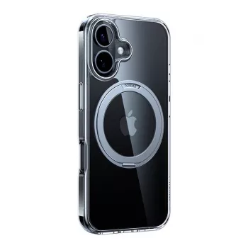 Schutzhülle Torras Ostand Pro für iPhone 16 Plus, transparent schlank-fit, TPU/PC