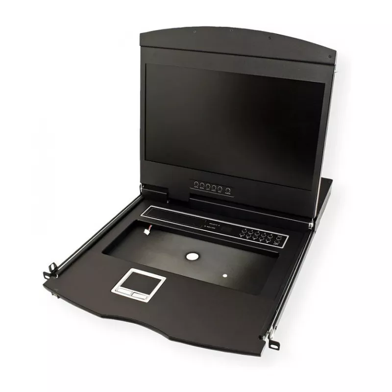 Rack-Konsole VALUE 26.99.0123, 43,2 cm (17 Zoll) LCD, 1280×1024, 1U, französische Tastatur, schwarz