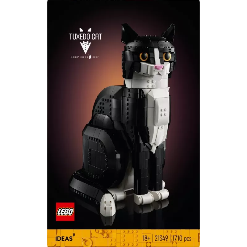 LEGO set Ideas 21349 Tuxedo Cat Bauset — sammelbares Ziegelmodell, Ausstellungsstück