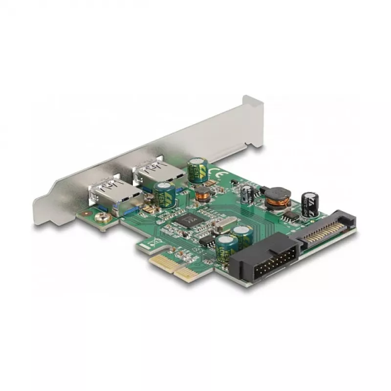 DeLOCK PCI Express x1 Karte auf 2 x USB 3.2 Gen 1 Typ-A + 1 x interner 19-Pin-Header