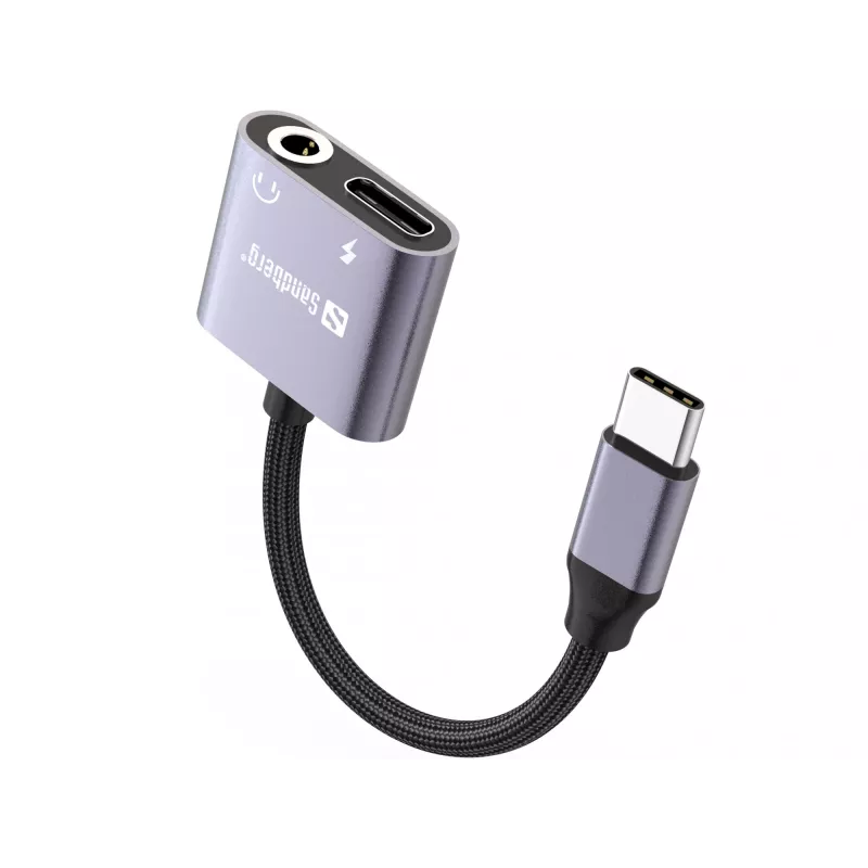 USB-C Audio-Adapter SANDBERG PD65W 136-67 mit USB-C PD Passthrough