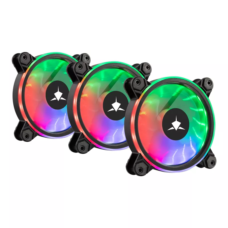Gehäuselüfter-Kit White Shark Nebula-2 Schwarz – ARGB 120-mm-Lüfter (Kit)