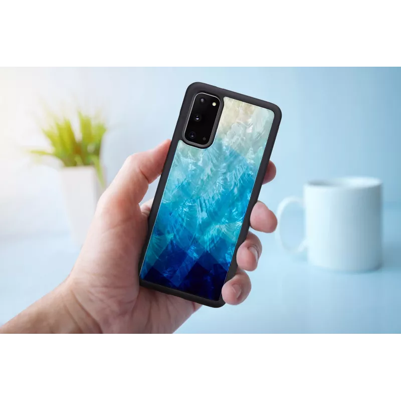 Schutzhülle iKins für Samsung Galaxy S20 — blauer See schwarzes Finish