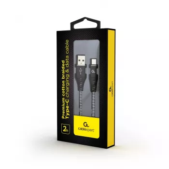 Gembird CC-USB2B-AMCM-2M-BW USB-Kabel USB 2.0 USB A USB C Schwarz, Weiß
