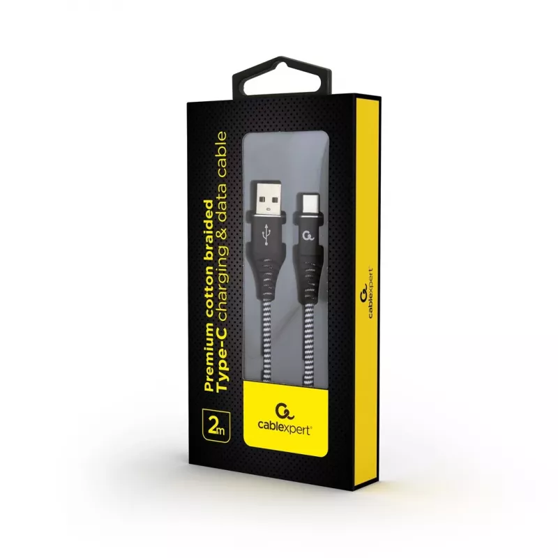 Gembird CC-USB2B-AMCM-2M-BW USB-Kabel USB 2.0 USB A USB C Schwarz, Weiß
