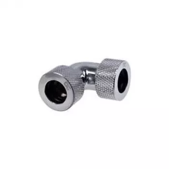 Alphacool HT 13mm HardTube Einschraubfitting 90° L-Verbinder - gerändelt - Chrom (17295)