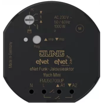 JUNG FM J 50700 UP - Rollladen-/Jalousieaktor - DIN-Schienenmontage - 868 MHz - 100 m - Schwarz - 1000 W