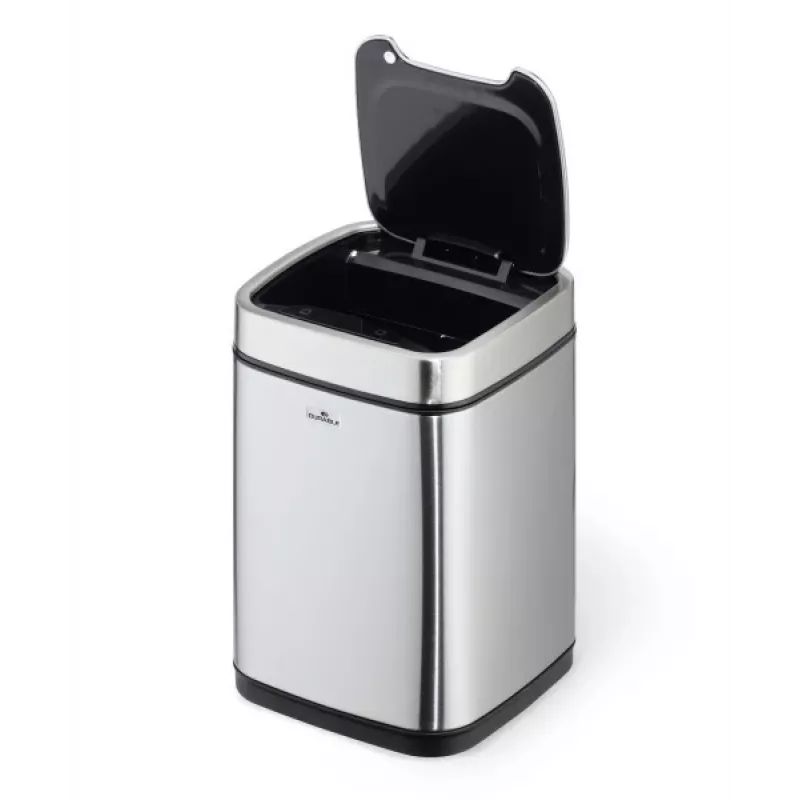 Mülleimer Langlebig NO TOUCH 6L Rechteckig Edelstahl Silber Schwarz