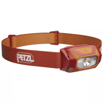 Stirnlampe Petzl TIKKINA 300 lm rot — kompaktes, freihändiges Licht, einstellbarer Lichtkegel, batteriebetrieben