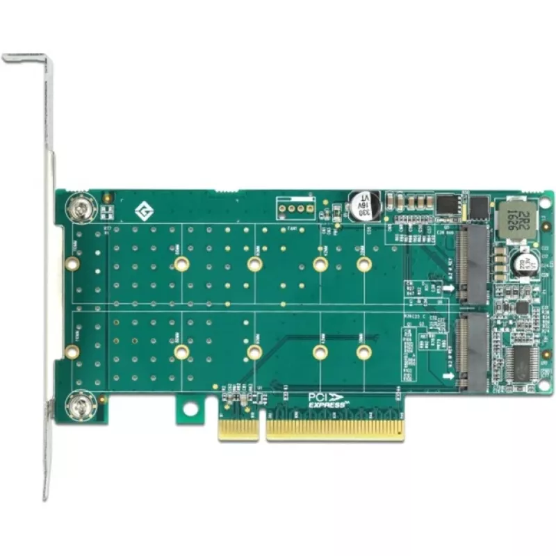 DeLOCK PCI Express x8 Karte auf 2 x interne NVMe M.2 Key M Bifurkation Low-Profile-Formfaktor