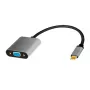 USB-Typ-C-auf-VGA-(D-Sub)-Video-Adapterkabel LOGILINK CUA0104 0,15 m, grau/schwarz