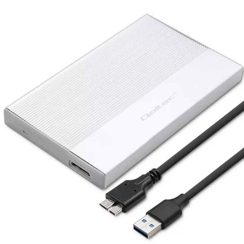Gehäuse für 2,5-Zoll-SATA-SSD/HDD QOLTEC 52278 USB 3.0, unterstützt bis zu 2 TB