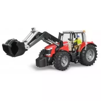 Spielzeugtraktor BRUDER Massey Ferguson 7624 mit Frontlader, rot, für Kinder ab 3 Jahren