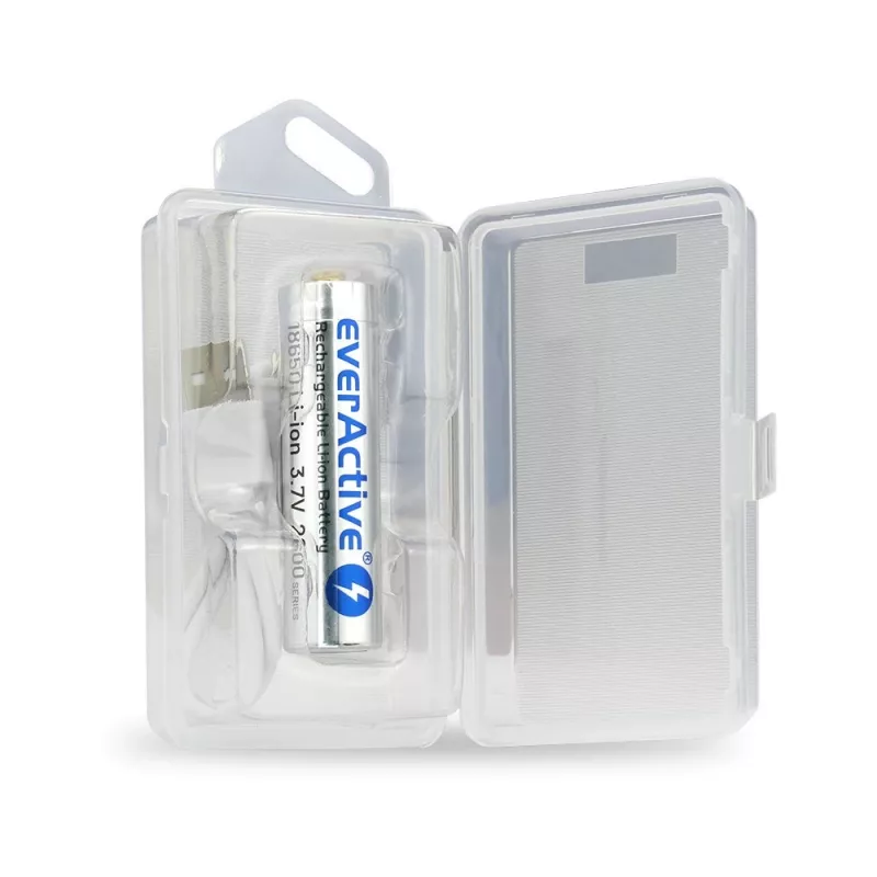 Batterie everActive 18650 3.7V Li-ion 2600mAh micro USB with protection BOX