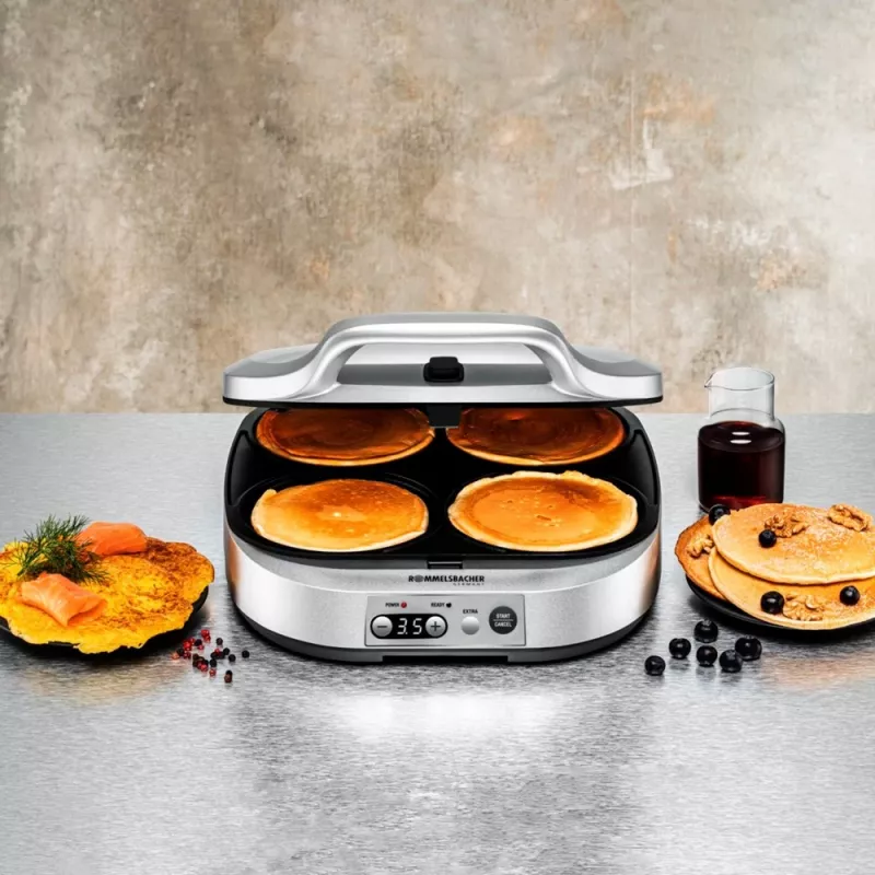 ROMMELSBACHER PC 1800, 4 Crêpes, Silber, Kunststoff, 13,5 cm, Tasten, 1800 W