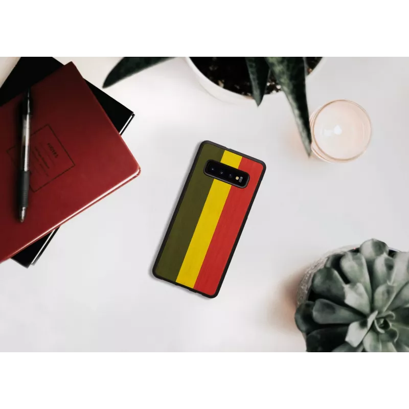 Man and Wood Smartphone-Hülle für Galaxy S10 Plus – Reggae Schwarz Schutzhülle